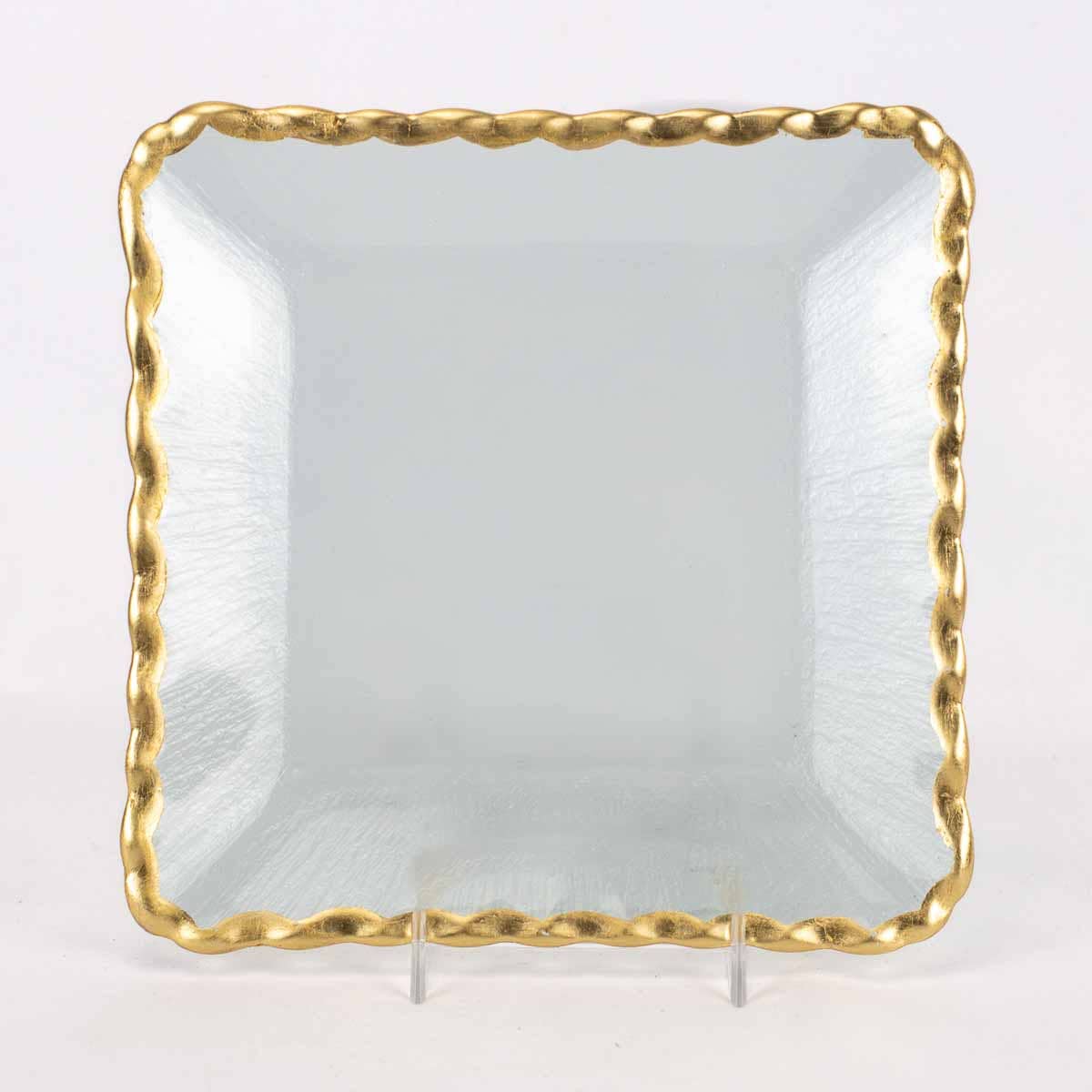 Latouche Square Serving Tray - Clear + Gold