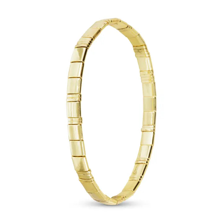 Gold Flat Bead Stretch Bracelet