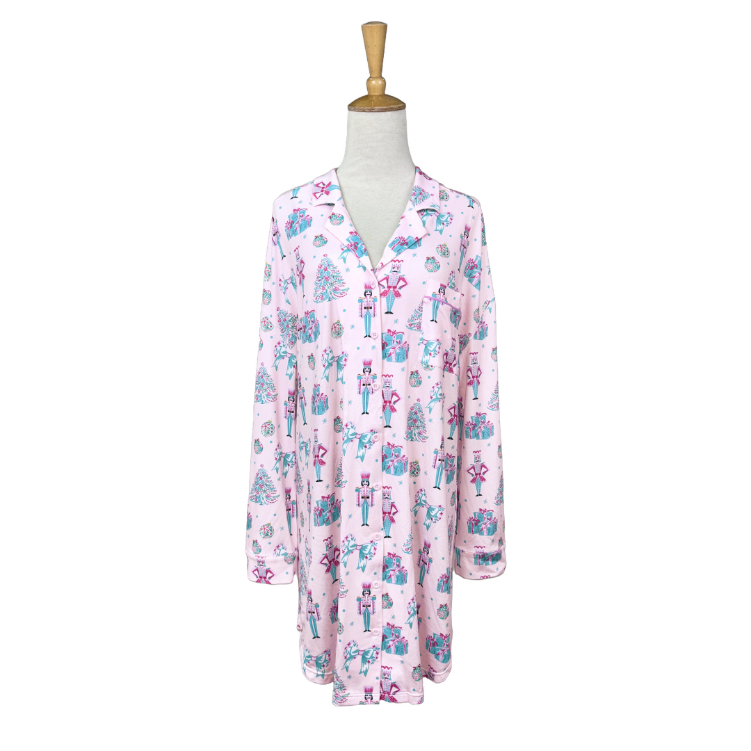 El Sugarplum Nutcracker Long Sleeve Sleep Dress