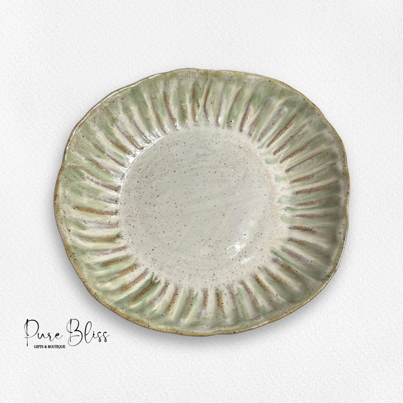 Crimped Serving Bowl Pottery Matcha