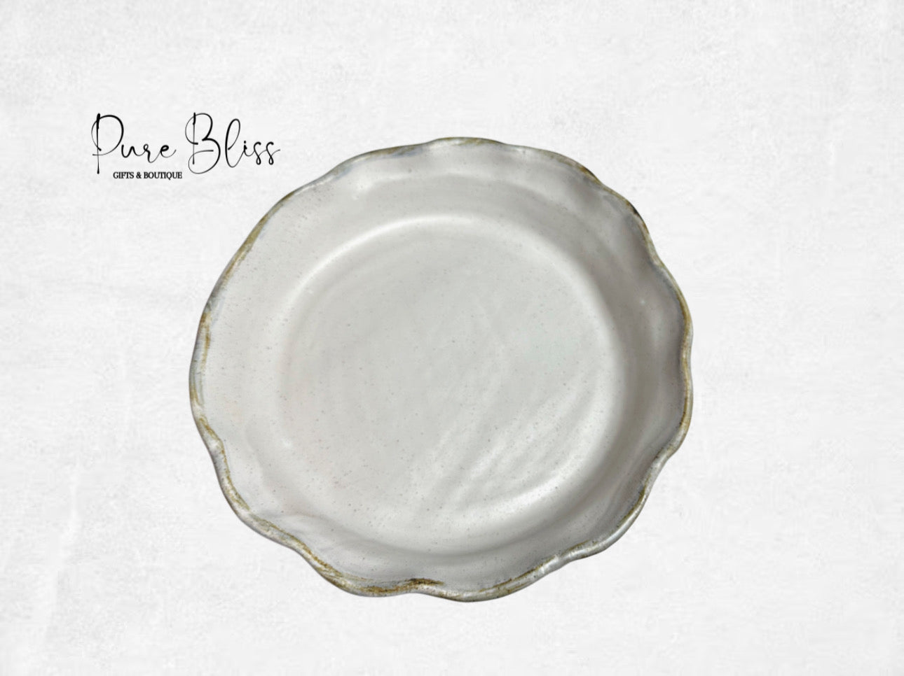 Pie|Quiche Dish Pottery Charming White