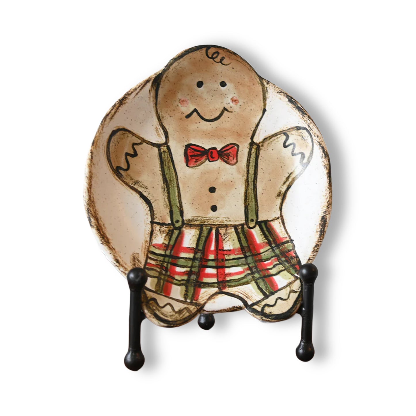 Gingerbread in Plaid Dish