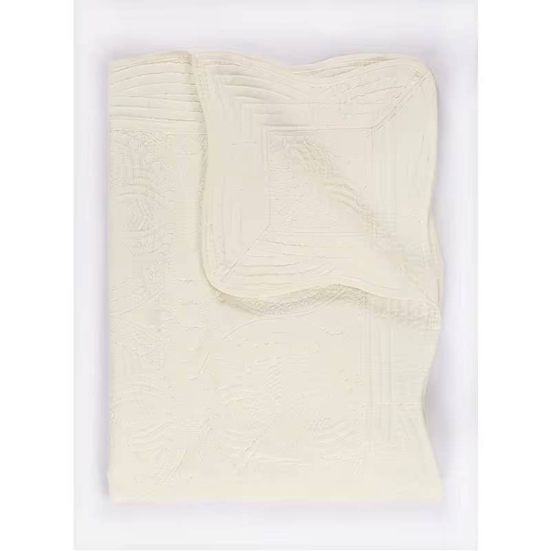 Heirloom Quilt - Baby Quilt Blanket Swaddle Monogram: White & Mint