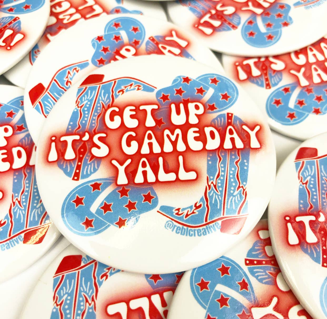 Get Up - Red/Blue - Game Day Button