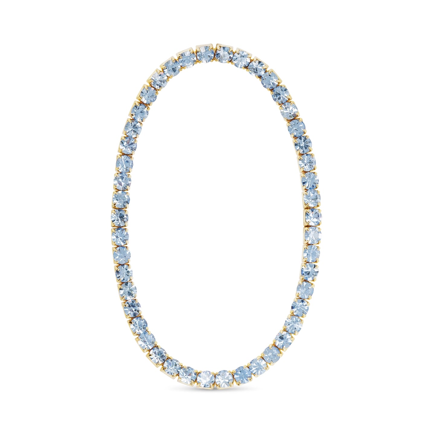 Gold Light Blue Stretch Tennis Bracelet