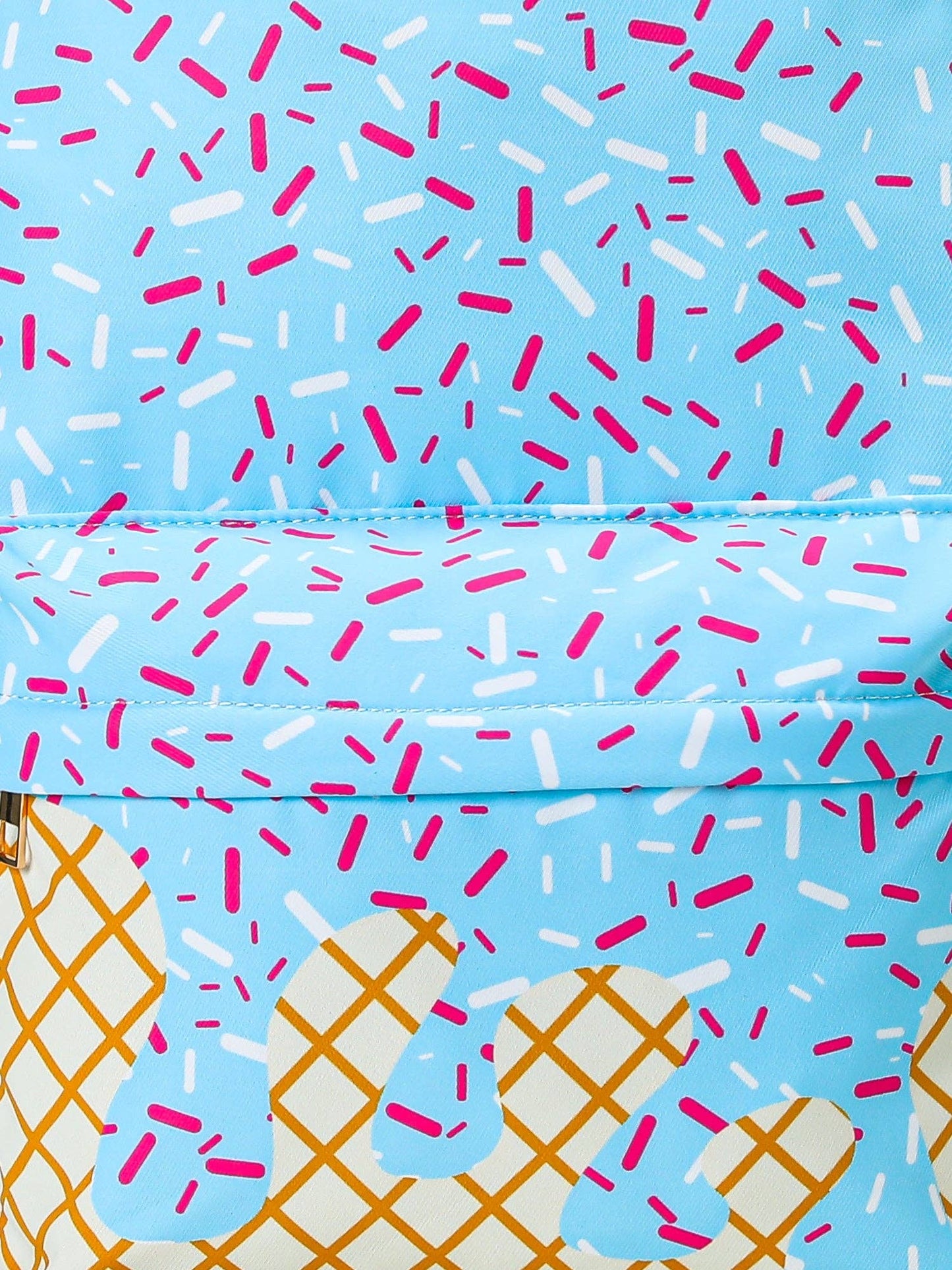 Blue Ice Cream Drip Kids Canvas Backpack