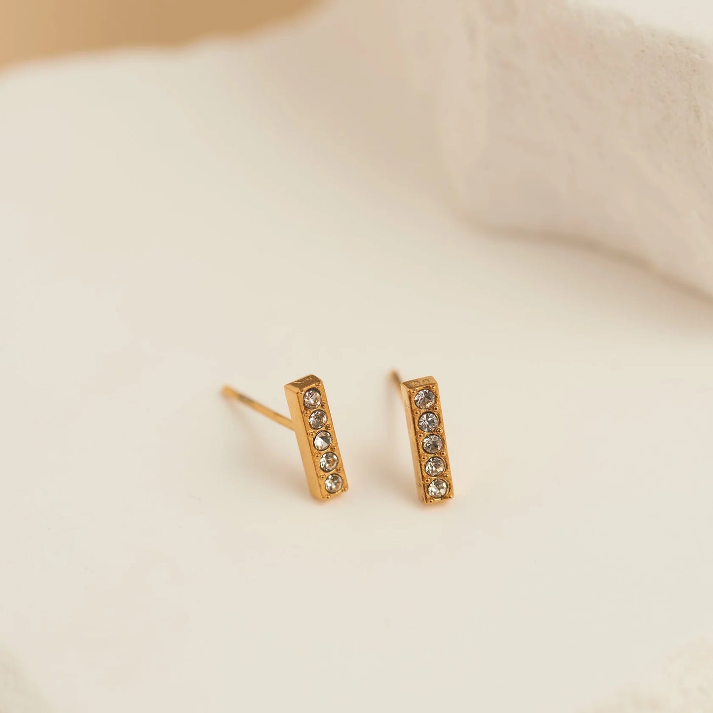 Gold Gem Bar Stud