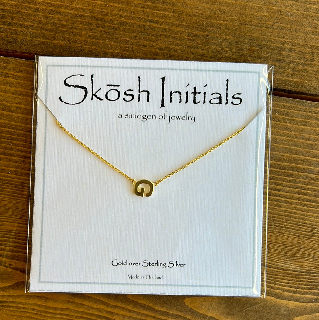 Skosh Sideways Initial Gold Necklaces