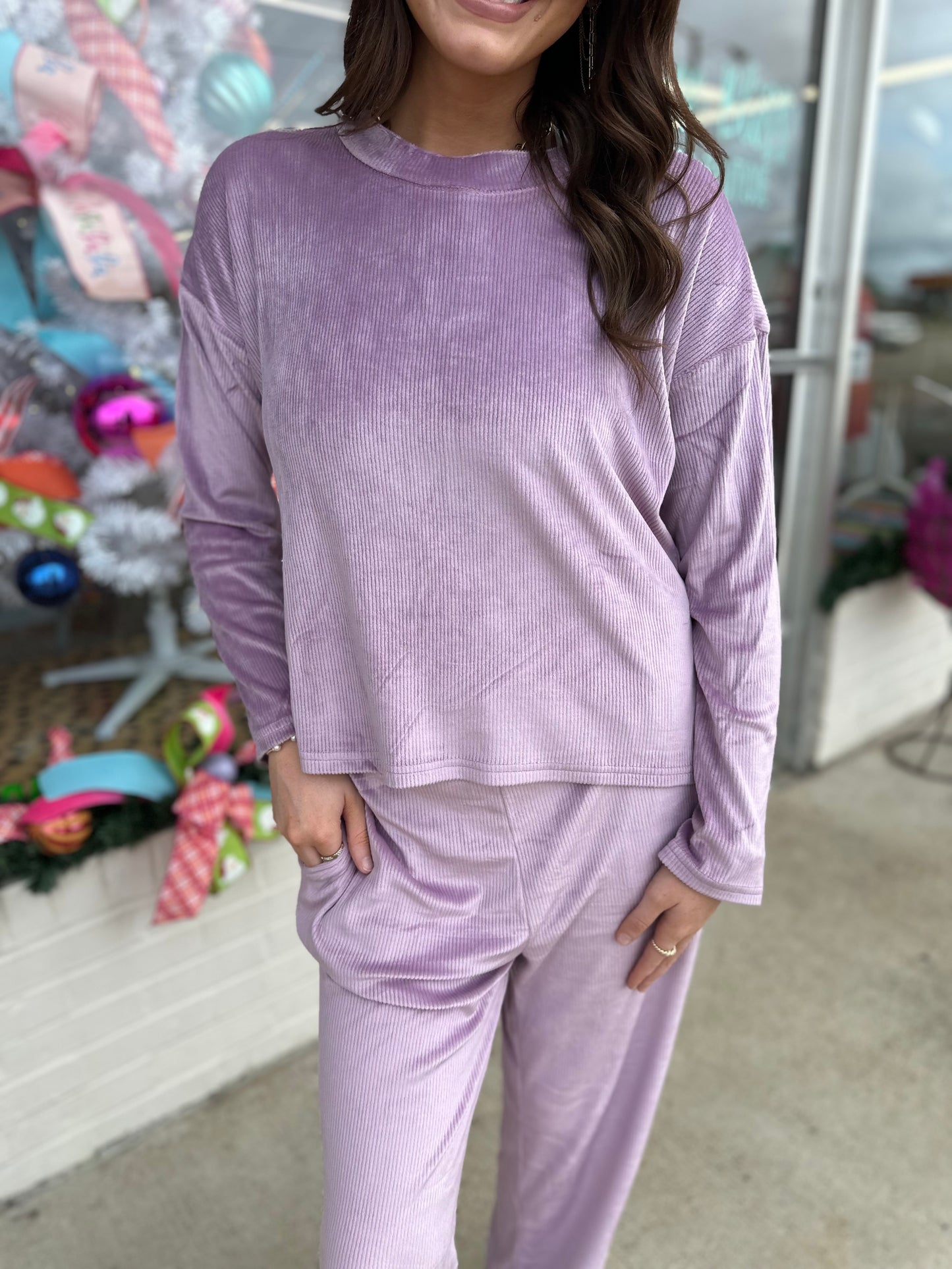 Lavender Luxe Lounge Long Sleeve Top