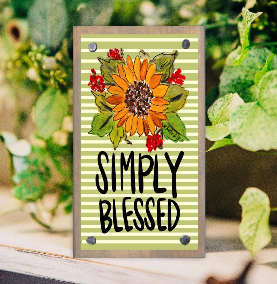 Simply Blessed Driftwood Happy Block