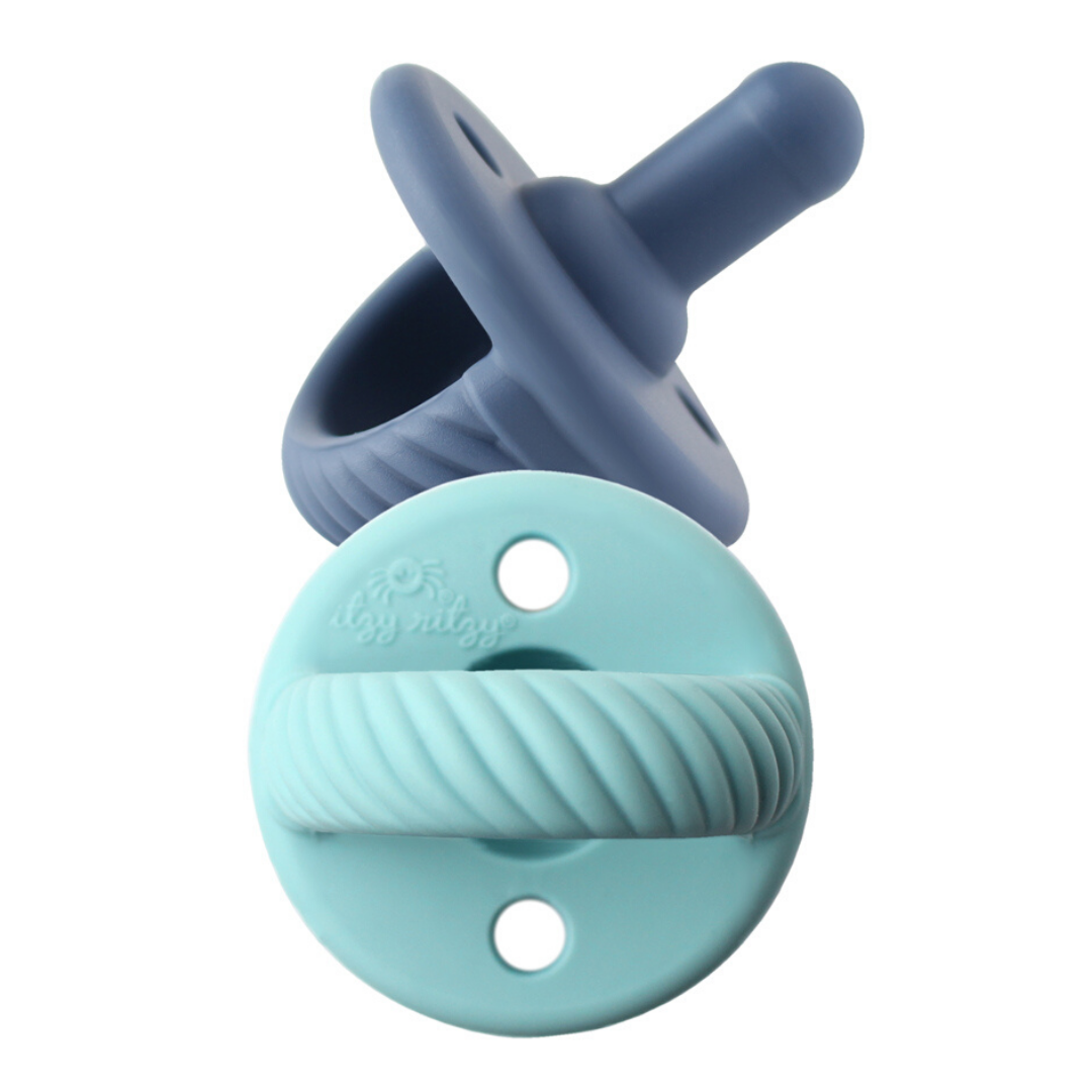 Sweetie Soother Pacifier Sets: Robin's Egg Blue + Navy Cables