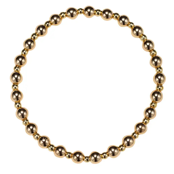 Gold Mid Small Beaded Stretch Braclet