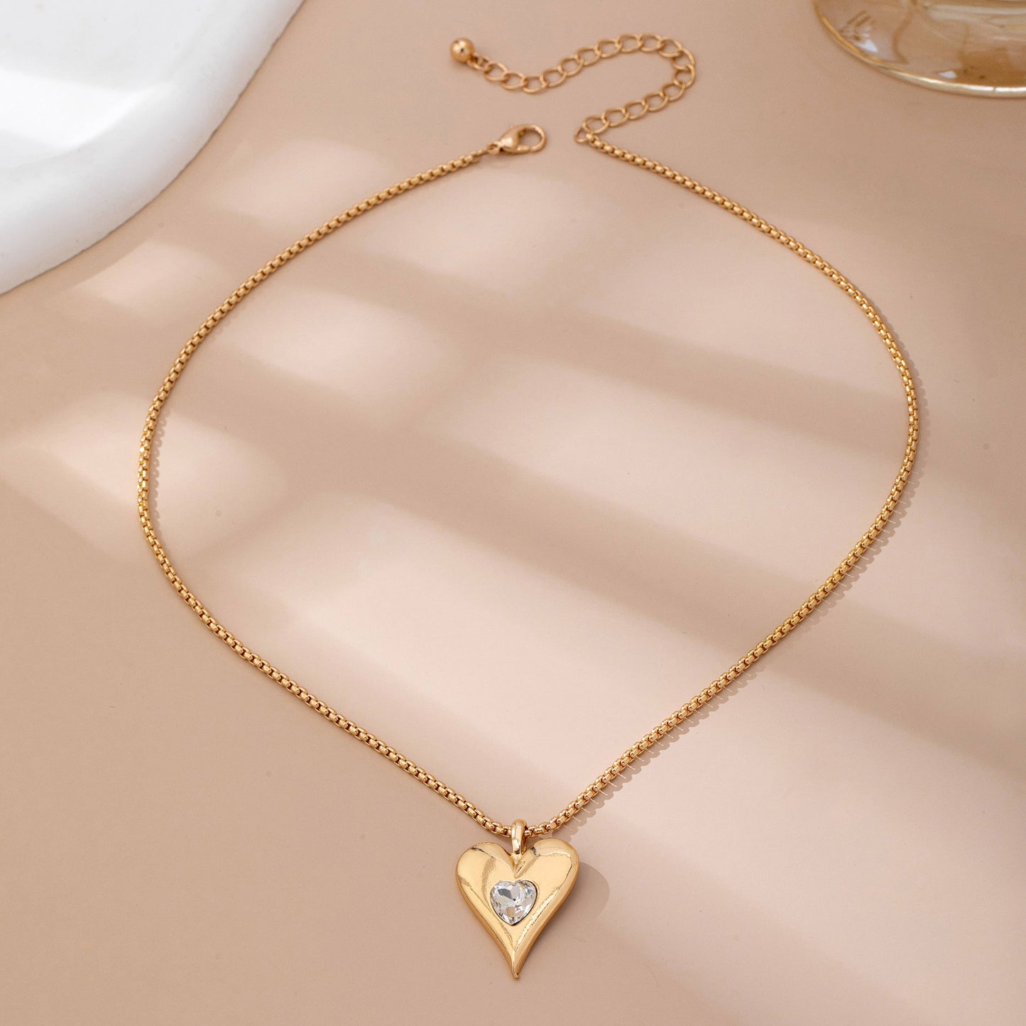 Gold-Tone Heart Pendant Necklace | GOLD