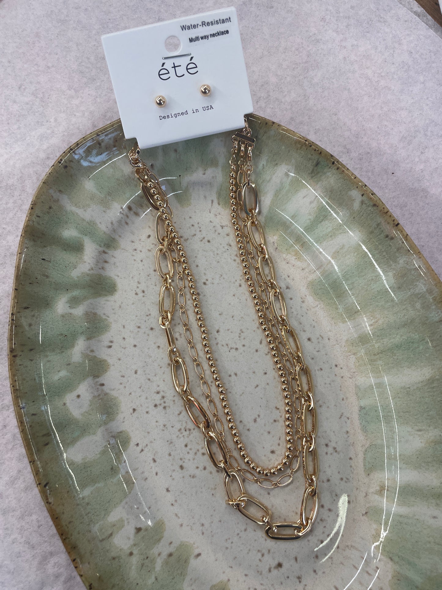 3 Layered Gold Necklace