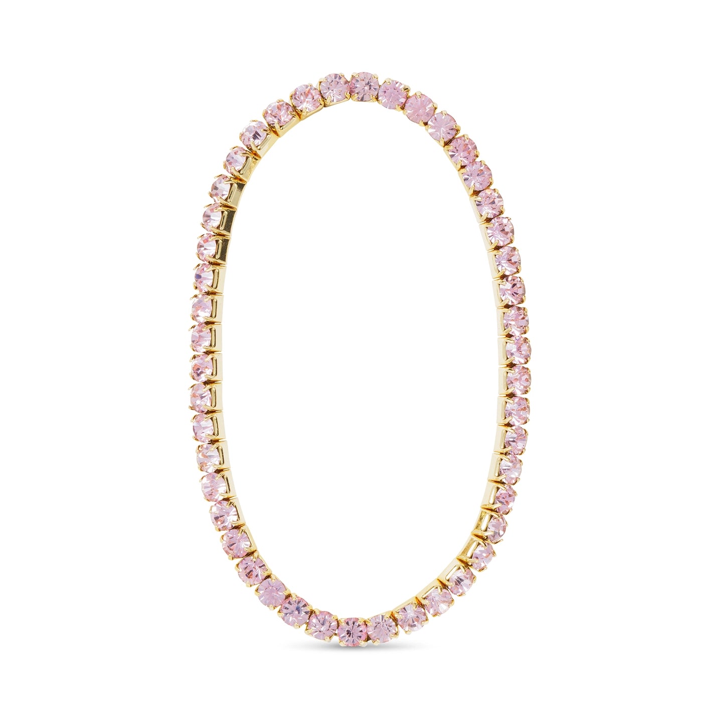 Gold Light Pink Stretch Tennis Bracelet