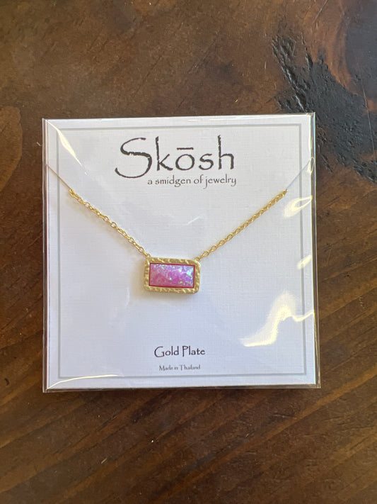 Pink Druzy Stone Necklace