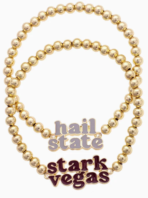 Mississippi State Bulldogs Slogan Ball Bead Bracelet