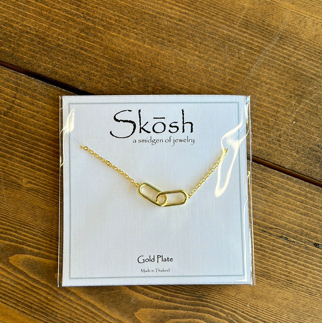 Gold Plated Links Necklace & Earrings