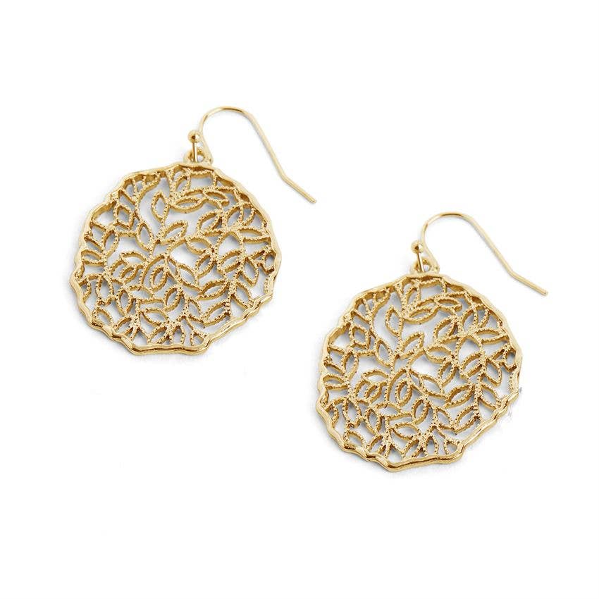 Gold Filigree Stem Earrings: Gold