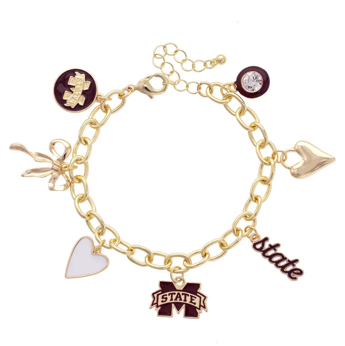 Mississippi State Bulldogs Enamel Icons Charm Bracelet