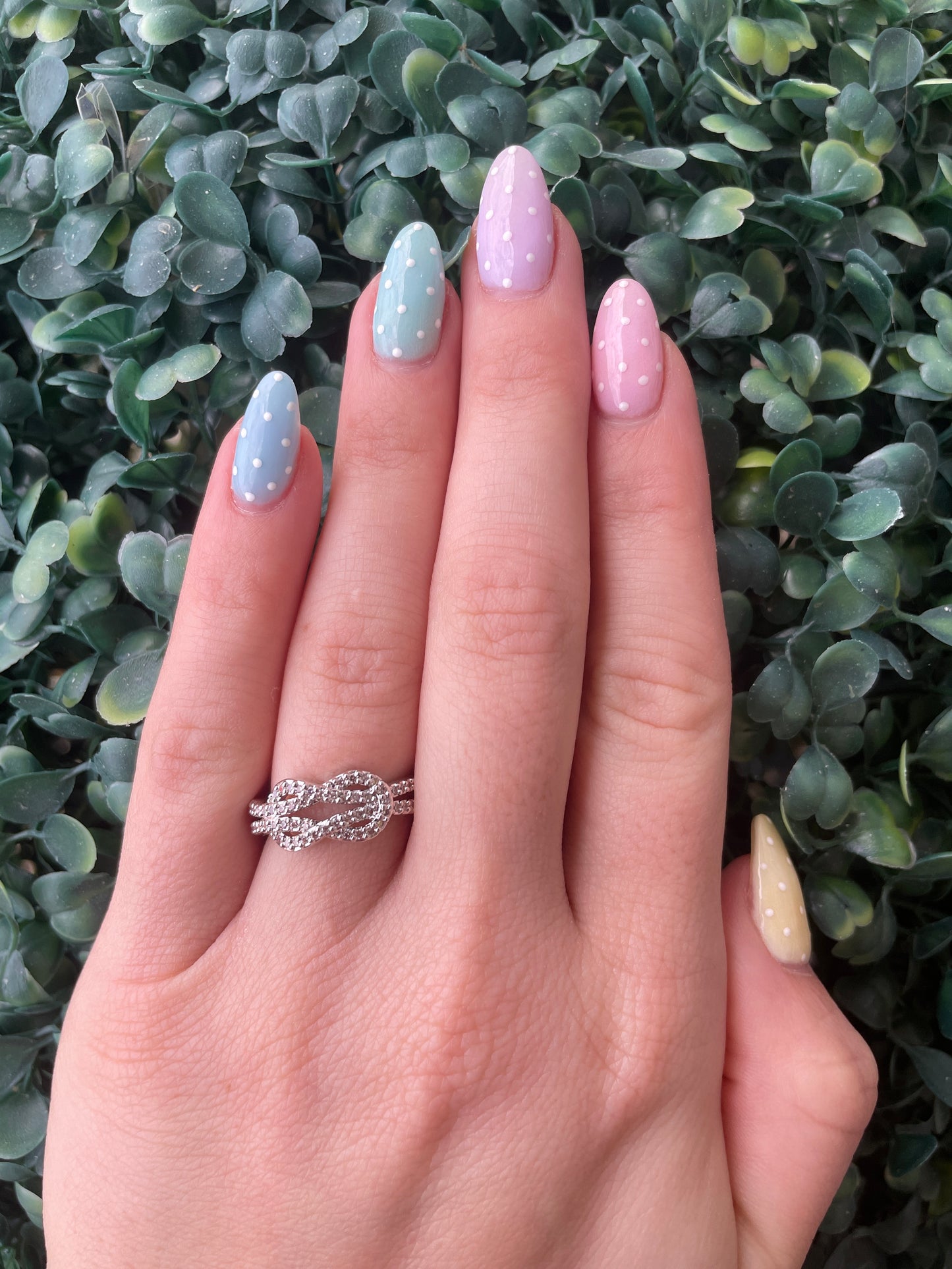 Silver Knot Diamond Ring