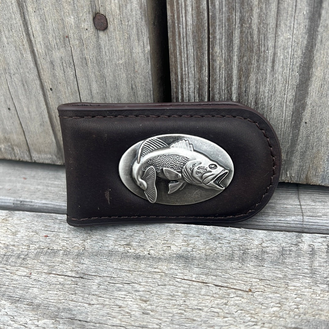 Zep-Pro + Light Brown Crazy Horse Magnetic Money Clip