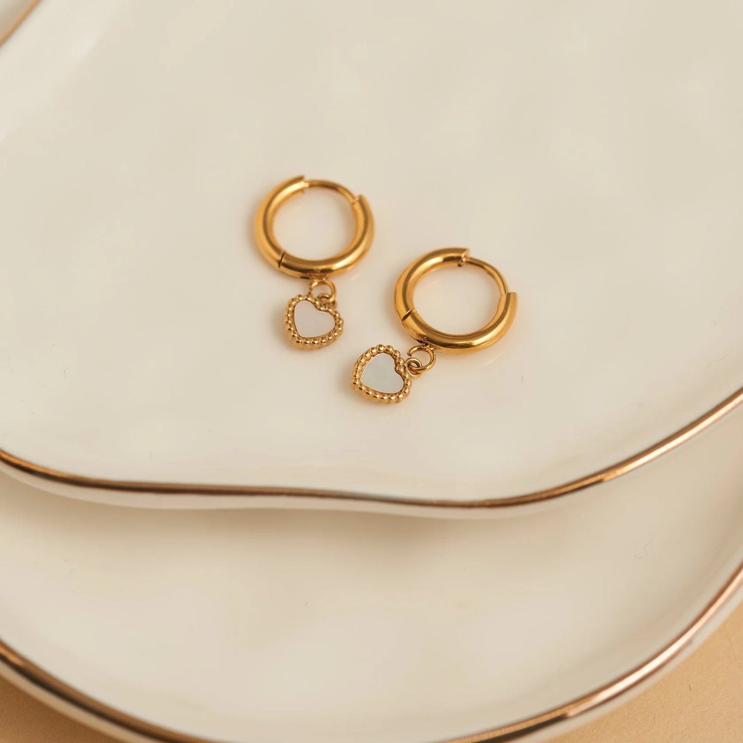 Heart Huggie Gold Hoop