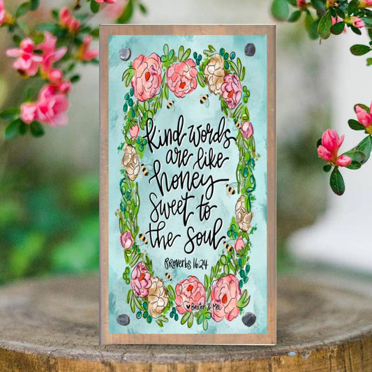 Kind Words Like Honey Driftwood Happy Block