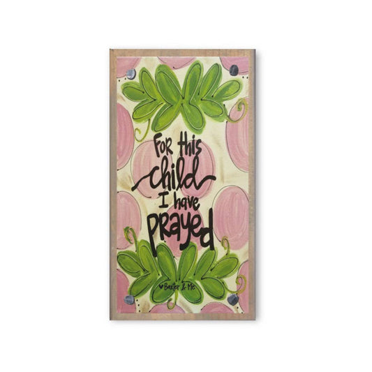 For This Child Girl Driftwood Happy Block