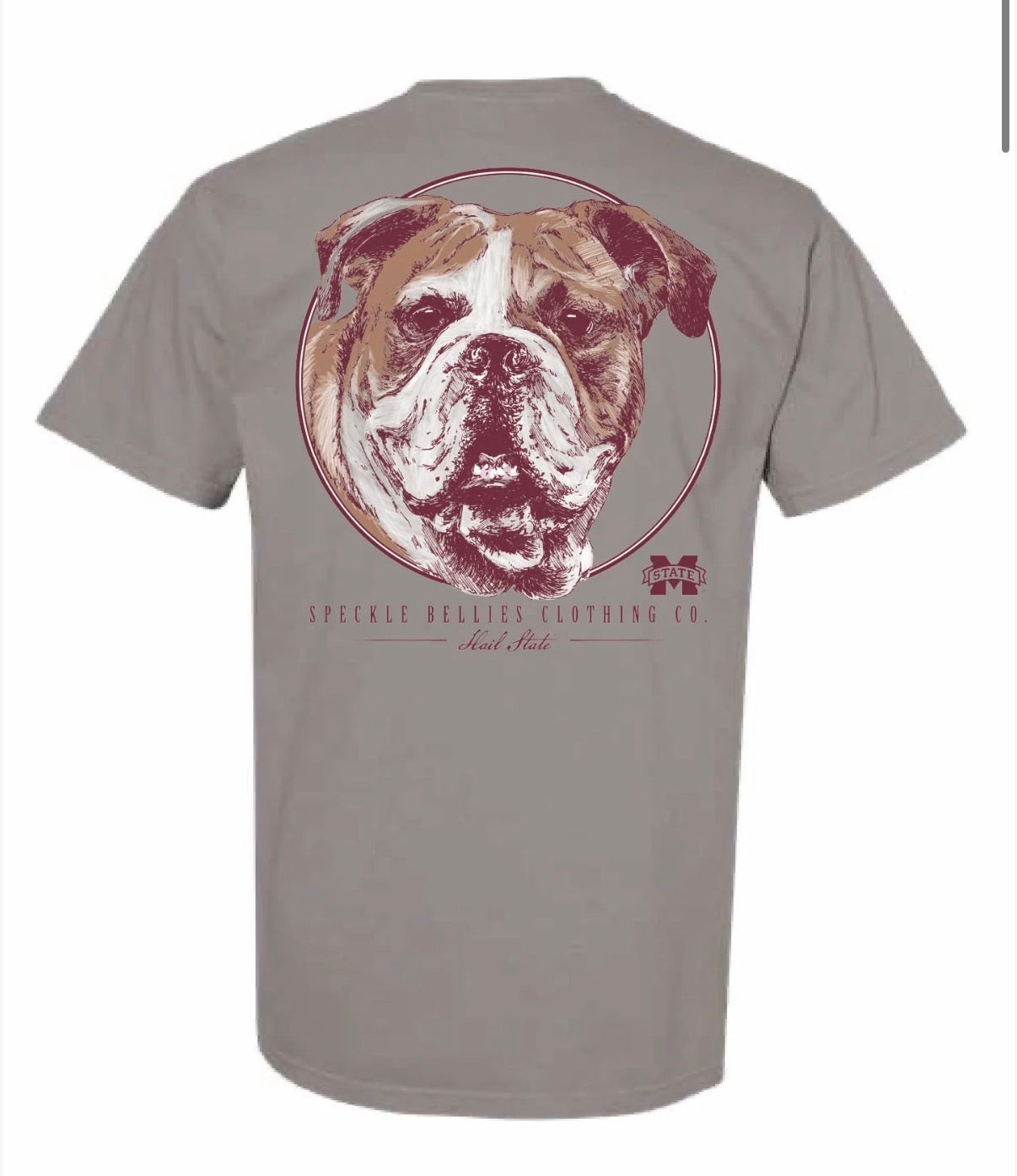 MSU Circle Bulldog Tee in Grey