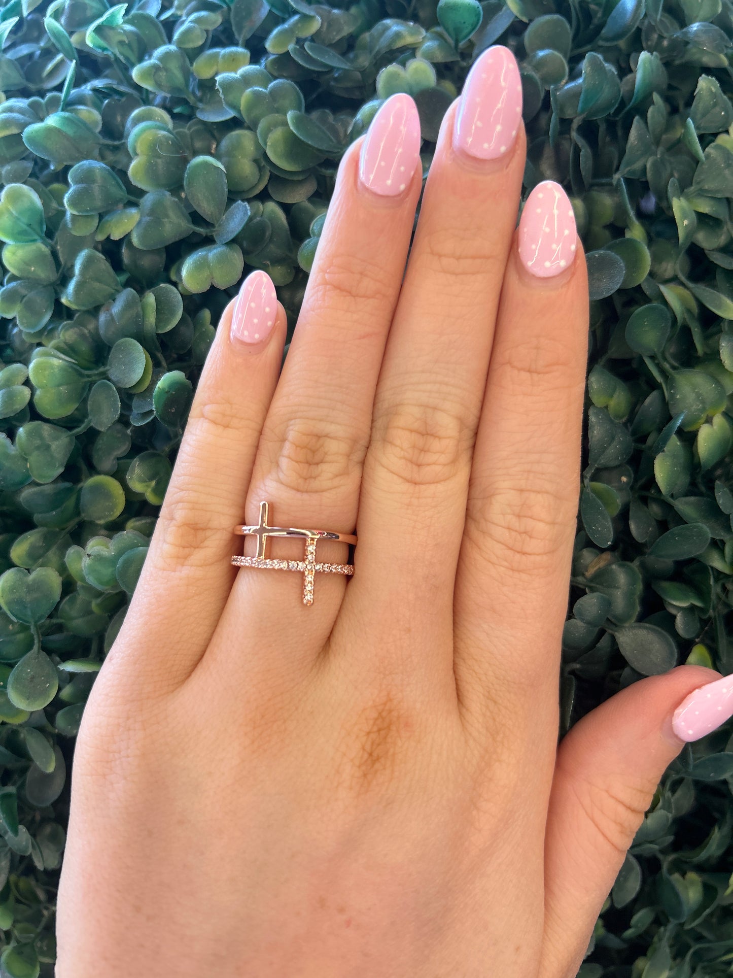 Two Cross Diamond Ring