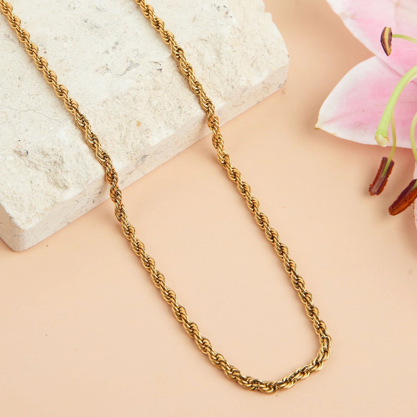 Gold Twisted Chain Necklace