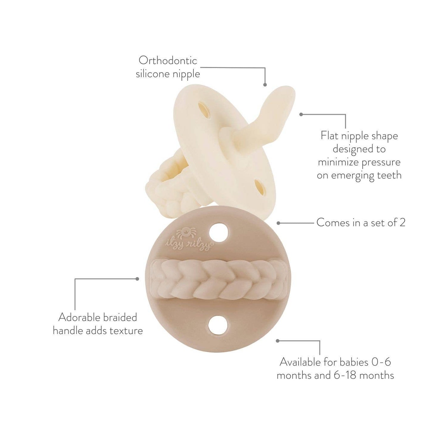 Sweetie Soother Orthodontic Pacifier Sets: Neutral