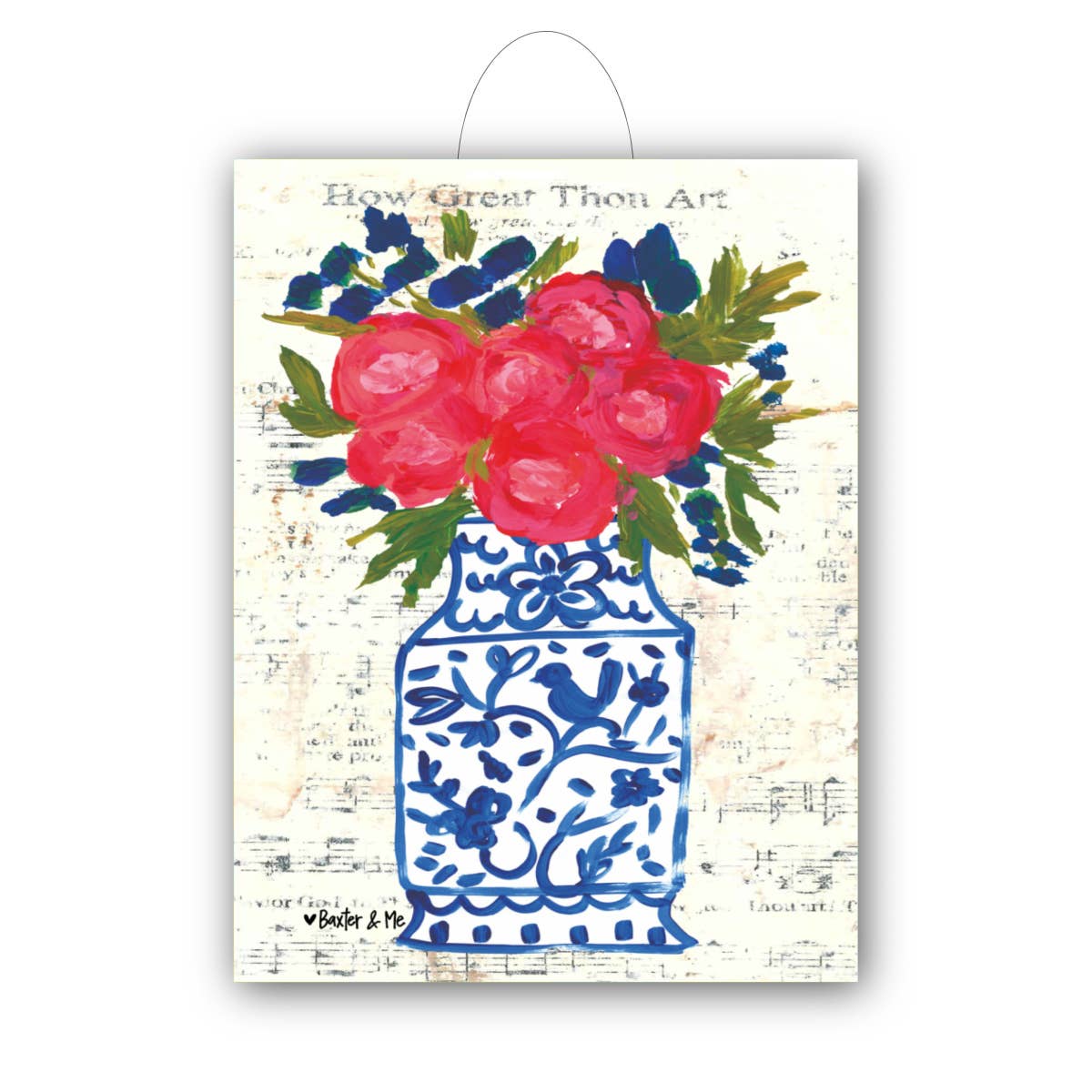 Blue Willow Spring Door Hanger