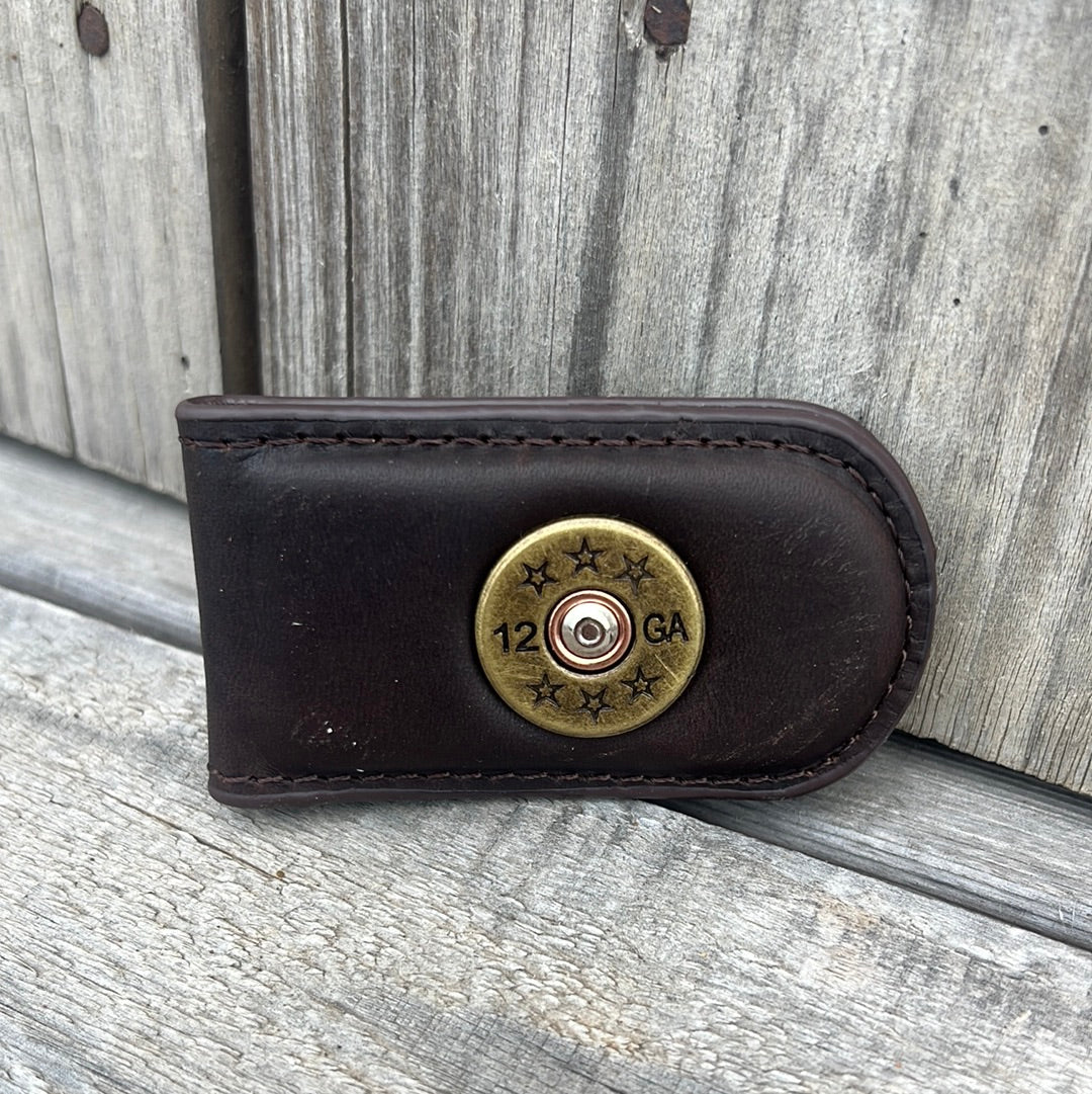 Zep-Pro + Light Brown Crazy Horse Magnetic Money Clip