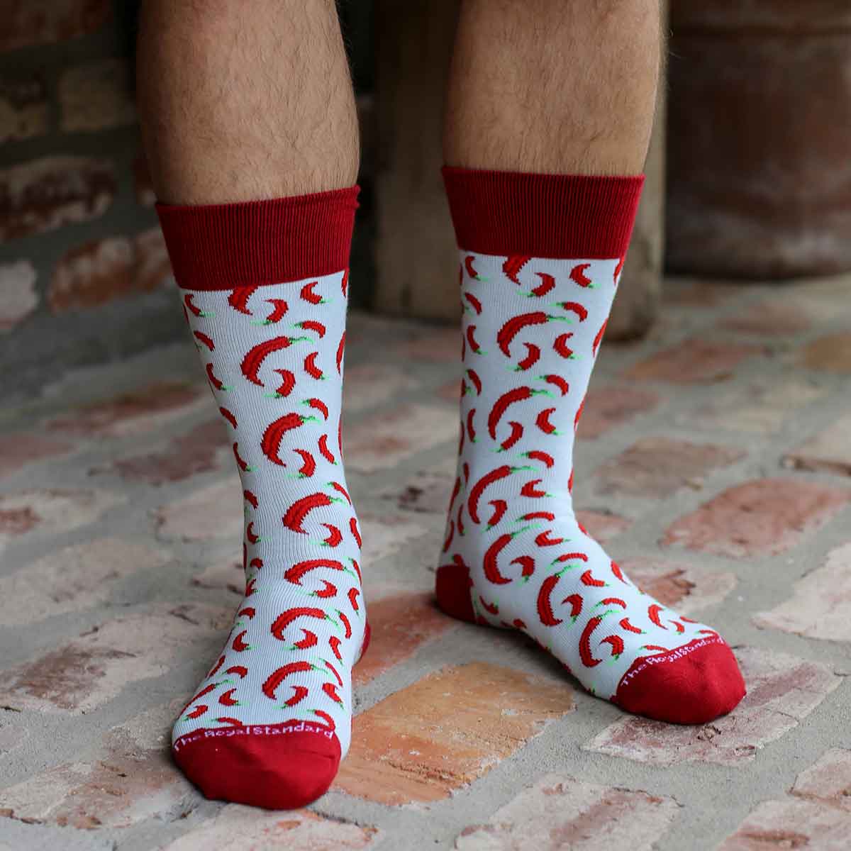 Men's Hot Pepper Socks Sky/Red One Size