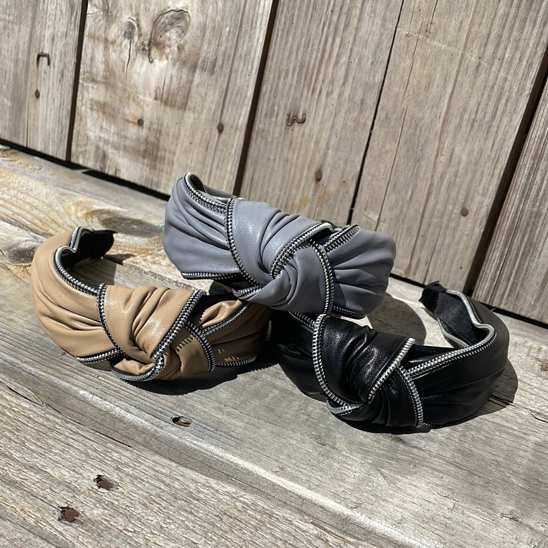 Leather Zipper Headbands