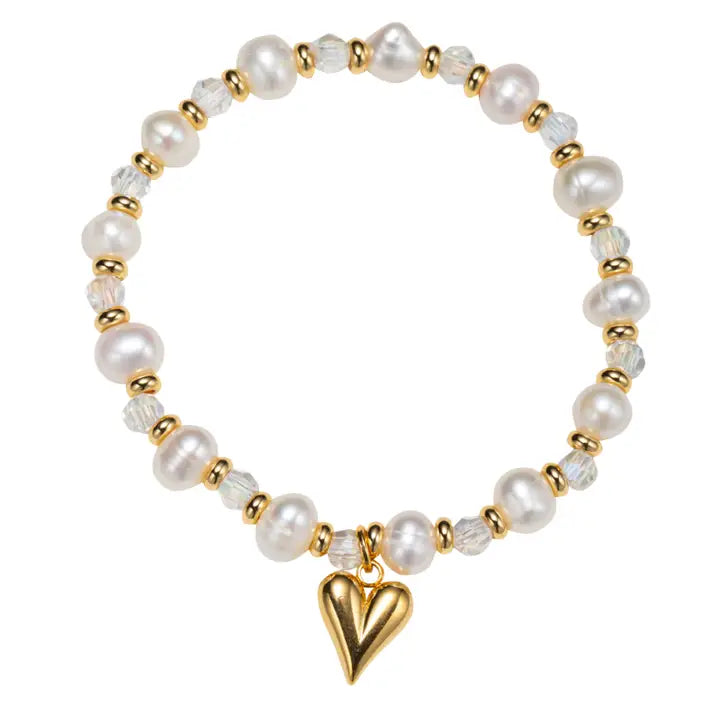 Clear Moonstone Beaded Stretch Braclet