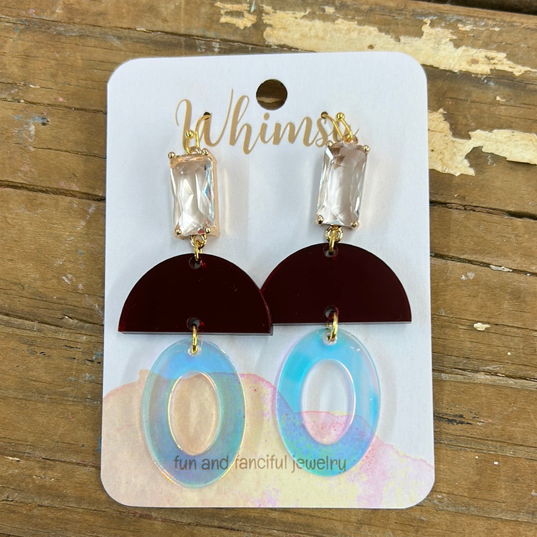 Maroon w/ Frost Accent Earrings