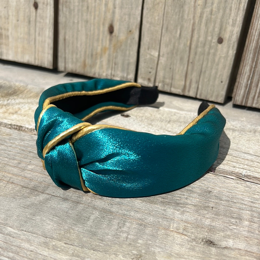 Satin with Gold Accent Headbands