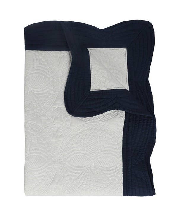 Heirloom Quilt - Baby Quilt Blanket Swaddle Monogram: White & Mint