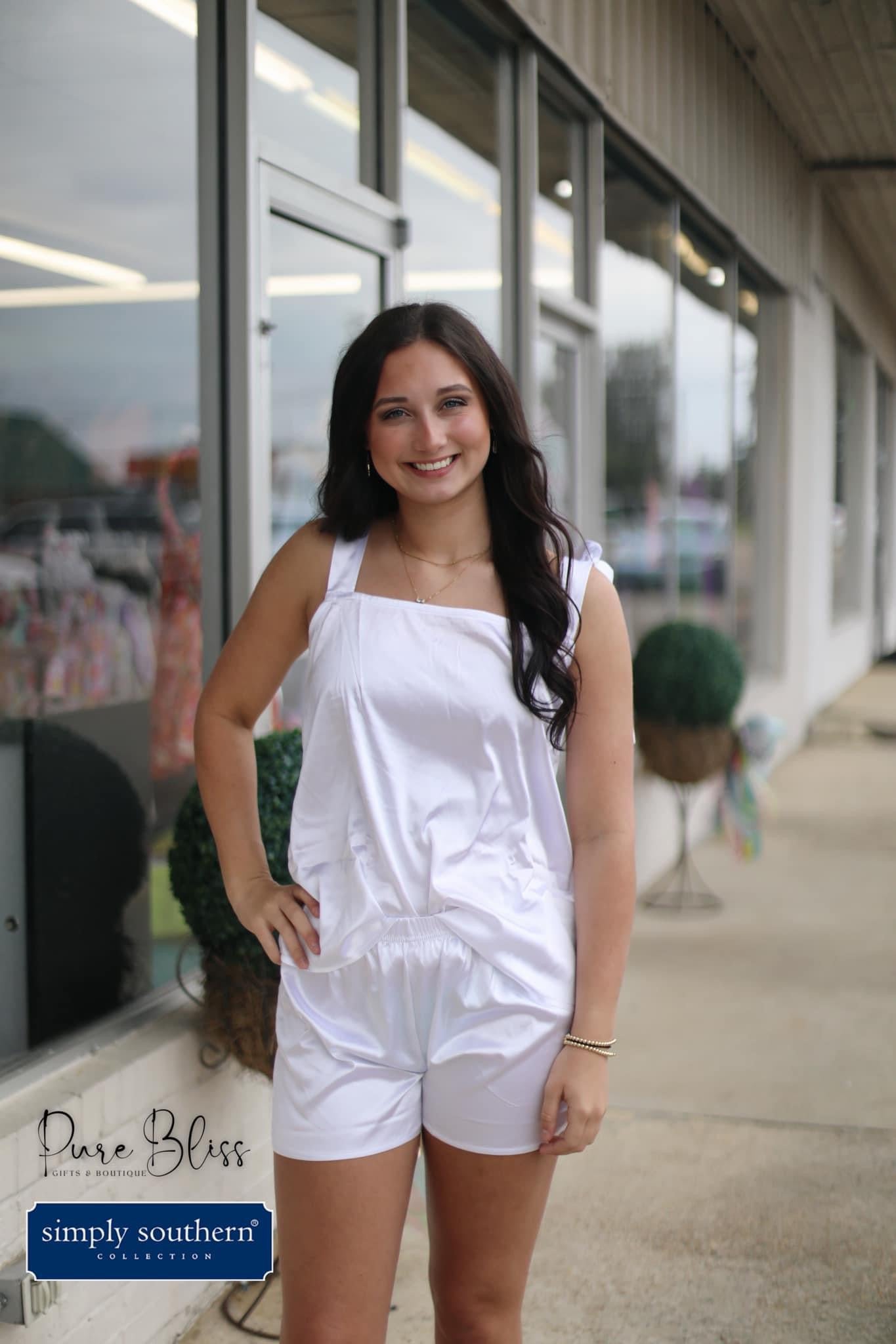 White Silk Pajama Set