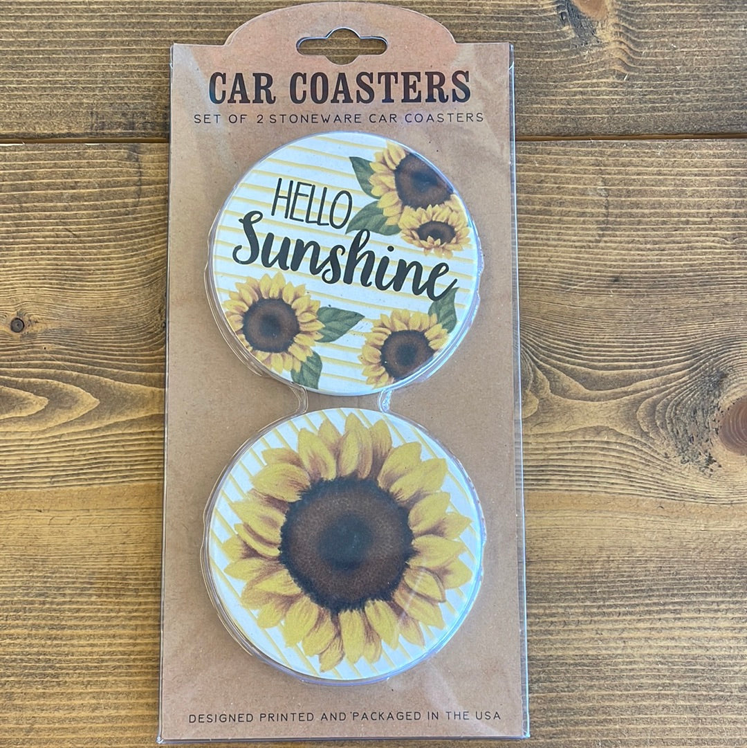 Sunflower Car Coaster Set
