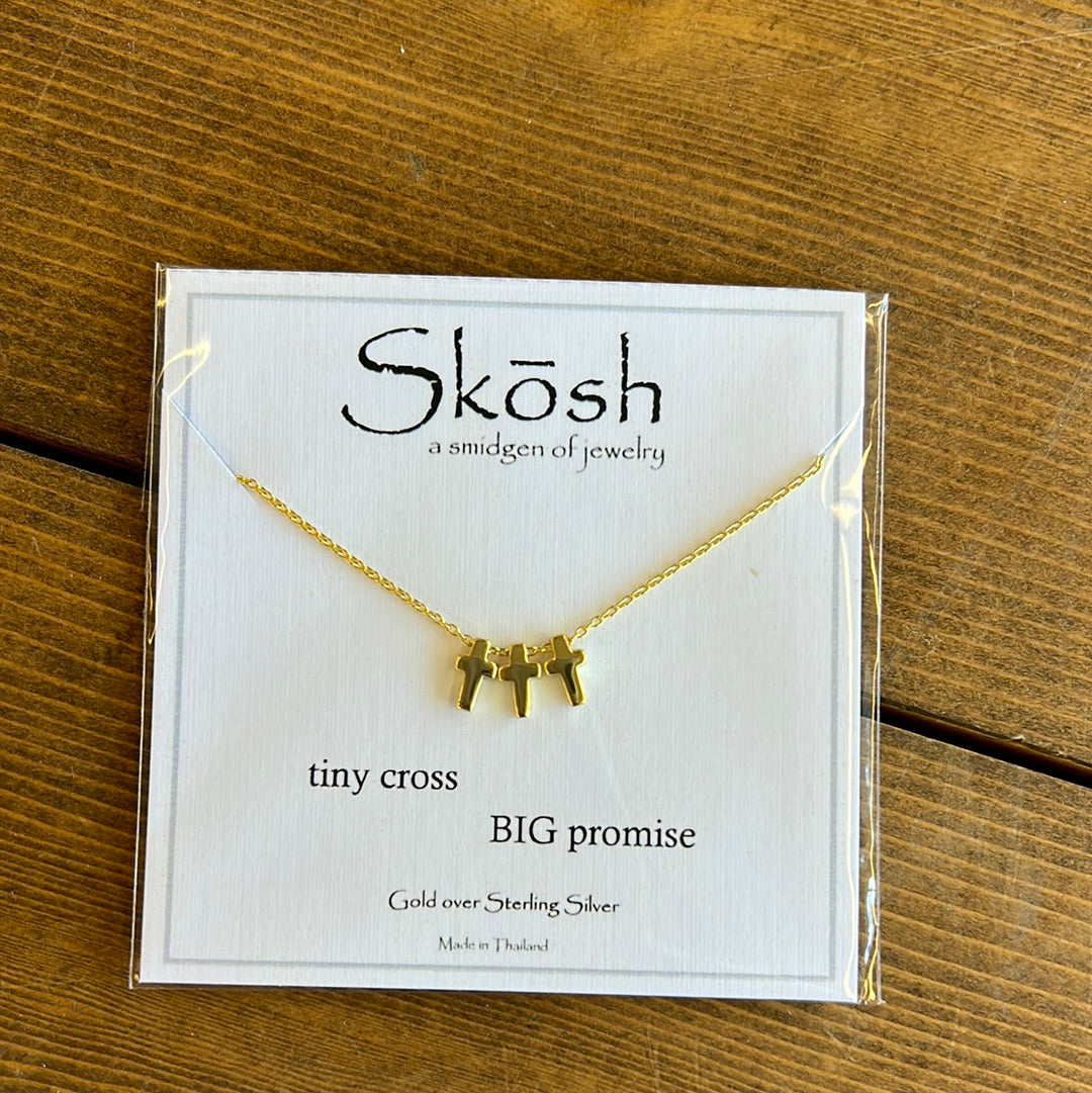 3 Tiny Cross Big Promise Necklace
