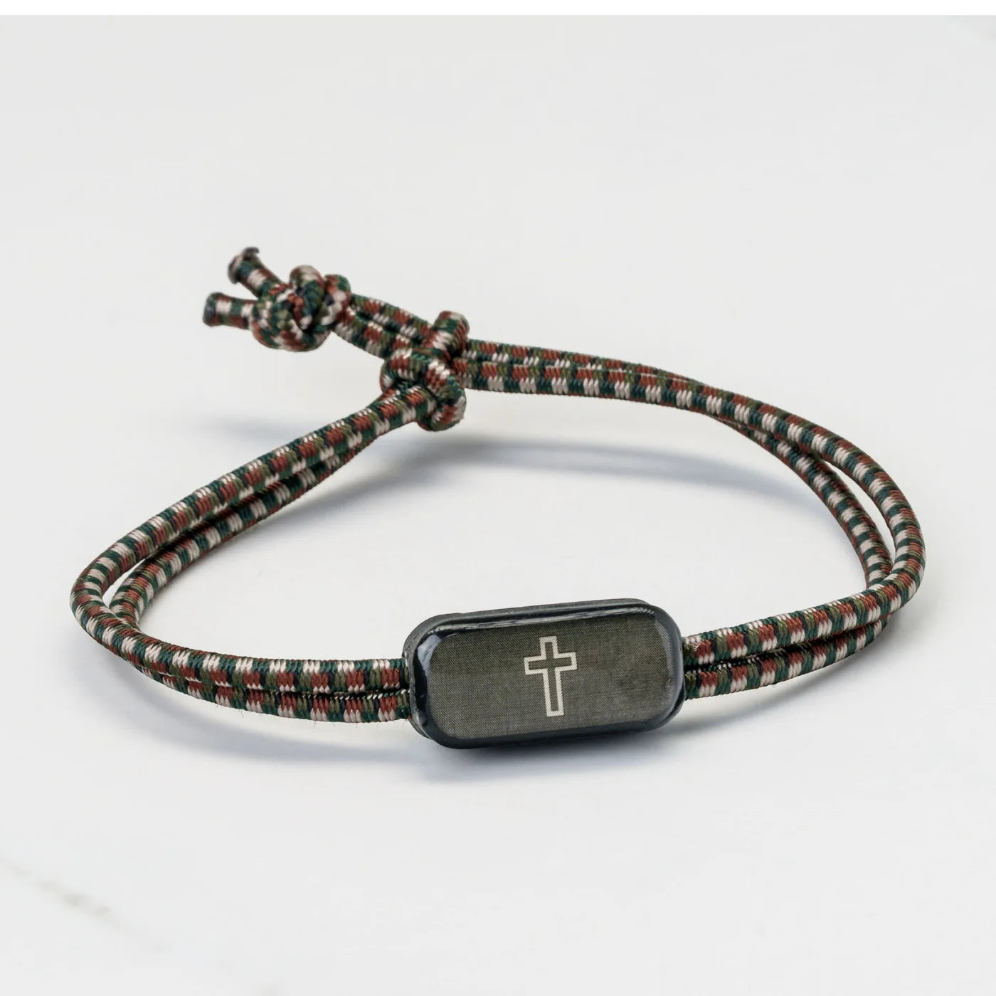 Tap to Pray - Survivor Series Tactical Bracelet - Camo Green + Cross