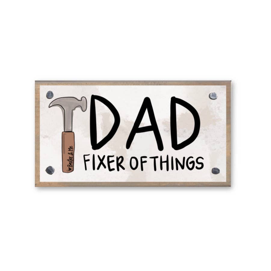 Dad Fixer of Things Driftwood Happy Block