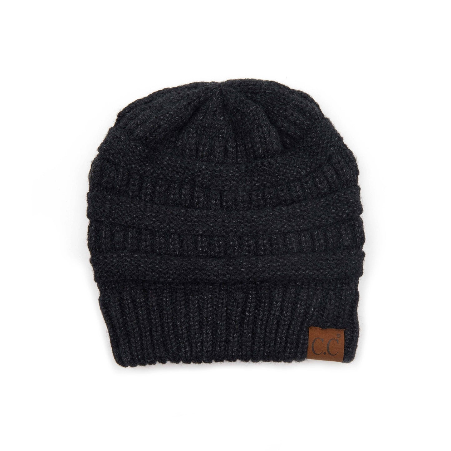 CC Snuggly Soft Yarn Beanie - Black/Grey