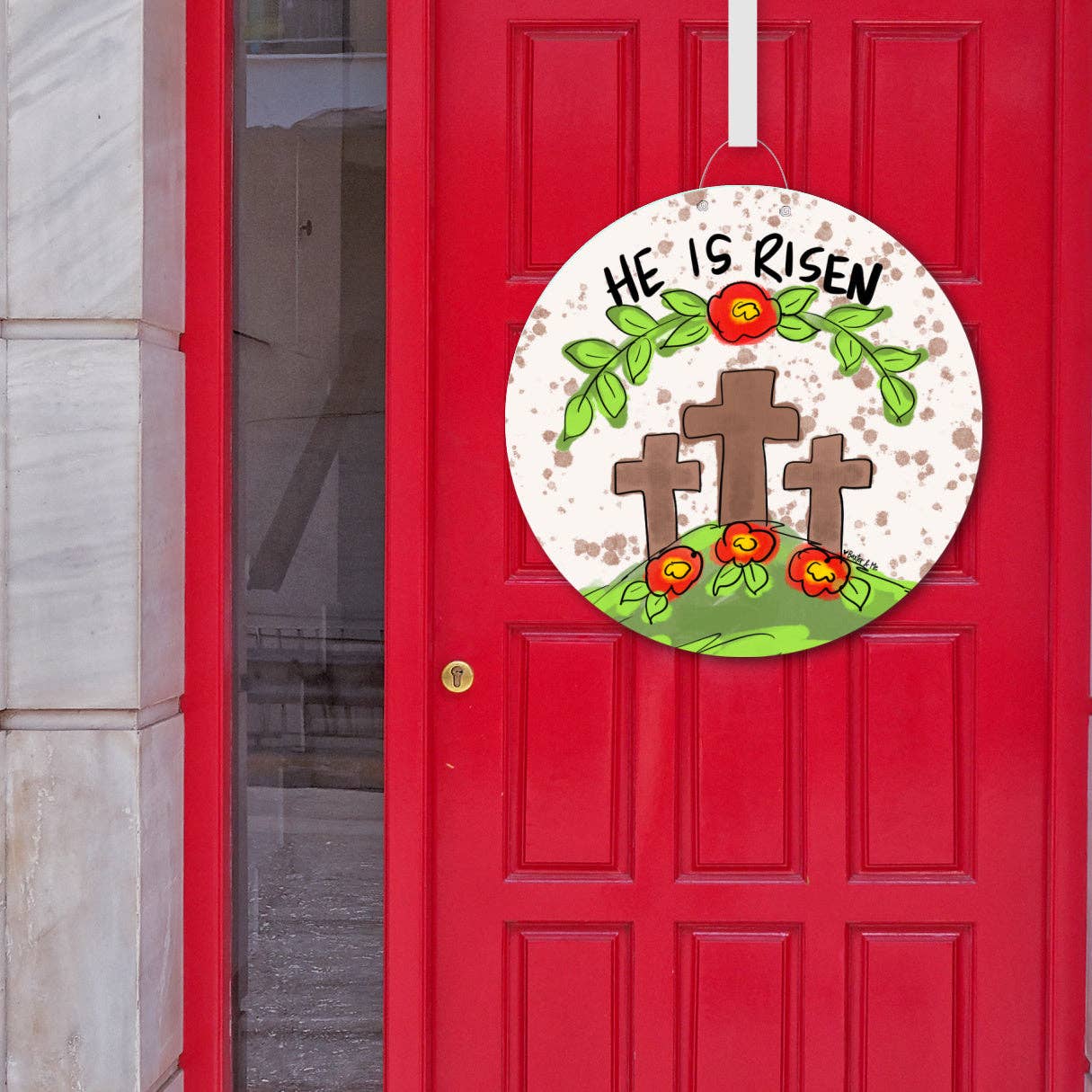 He is Risen 3 Cross Door Hanger