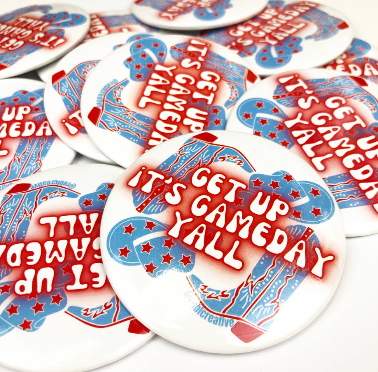 Get Up - Red/Blue - Game Day Button