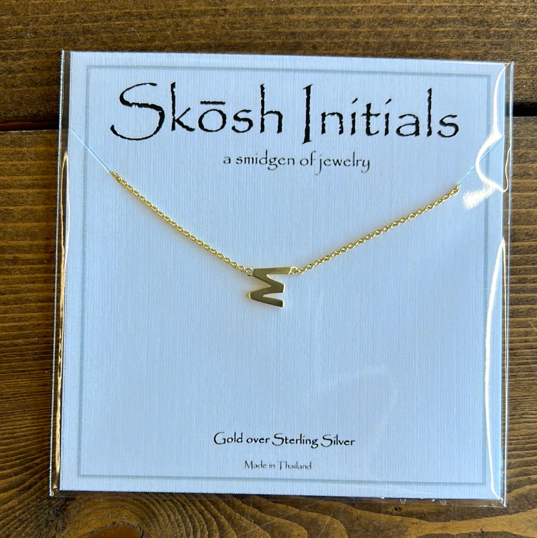 Skosh Sideways Initial Gold Necklaces